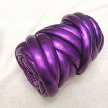 500克1件金属质感纱线，钩针编织纱线，用于钩编包，手提包，篮子，地毯，手工DIY编织包，手工编织线篮子，毛毯，地毯，巨型纱线，发光闪亮颜色仿金属皮革纱线