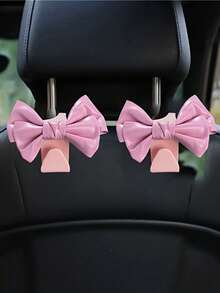 1 件/2 件时尚 PU 皮革汽车挂钩，带蝴蝶结 - 非常适合座椅头枕整理和汽车紧固件挂钩 - 增强您的汽车储物空间