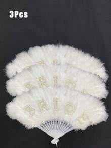 1 件仿羽毛扇，珍珠新娘羽毛扇，单件女士派对新娘婚礼装饰，手持扇，适合作为服装配饰和派对装饰，也适合婚礼、夏季生日、海滩、返校、学习用品和房间装饰。 - 彩色 - 查看 12