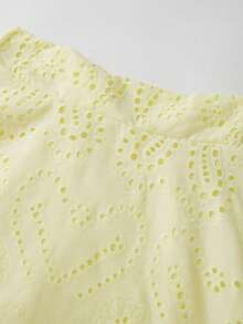 Women's 2 Piece Skirt Outfits Sleeveless O Neck Eyelet Tank Tops Long Flowy Skirt Set - 黃色 - 查看 7