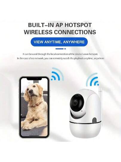 HD Night Vision Indoor Camera, Pet Security 360 Degree Home Wireless Dog/Cat Camera 2.4 GHz WiFi, Slimme Phone Application, Built In Outdoor Baby Monitor, Audio Video Recording Function. view 5