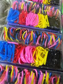 Kit 1000 Units Thick Silicone Elastic Hair Bands - Multicolor - View 2