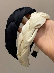Hochwertige Kreuzschnallen Satin Haarclip Haarband für Frauen, Sommerversion, hohe Haaransatzlinie, Aufsteckbar Haarzubehör, Neues Design, breiter Rand Haarband, einfarbig lässiger Stoff