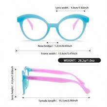 男女通用专业老花镜，新款猫眼拼布时尚加大码老花镜，弹性弹簧腿矩形镜框，适合日常阅读，防滑运动和电脑使用，缓解眼疲劳，便携式设计适合各种脸型，有紫色、蓝色、灰色、棕色可选，7 种屈光度可供选择，是节日、父母礼物、万圣节、情人节、圣诞节的理想之选