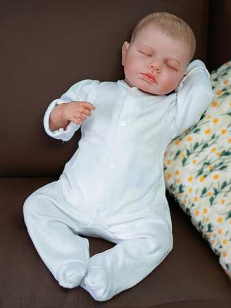 50cm/20inch Realistic Reborn Baby Doll - Full Vinyl Cute Girl Doll - LouLou Handpainted Baby Doll, Suitable As Christmas/Birthday/Halloween Gift For Girls