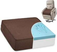 Gel Memory Foam Recliner Cushion For Elderly, Extra Large Seat Cushion, Dual-Layer Foam Chair Pad For Couch, Armchair, Wicker Chairs, Floor, 20 * 20 * 5in, Caramel - 彩色 - 查看 1