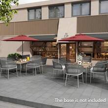 Outdoor Patio Umbrella Modern Table Umbrella W/8 Heavy Duty Ribs Sun-Proof - Burgundy - View 5