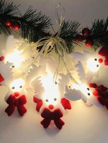 1 set de guirlandes lumineuses de bonhomme de neige de Noël, guirlandes lumineuses du Père Noël, guirlandes lumineuses de décoration d'arbre de Noël et de bonhomme de neige, convient pour la cheminée, l'escalier, la décoration de l'arbre de Noël, la décoration intérieure de fête, l'éclairage intérieur et extérieur