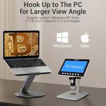 7-Inch/ 4.3-Inch Digital Microscope 1000X Magnification IPS LCD Digital Microscope - High-Definition Coin Collector's Tool With 8 Adjustable LEDs, Windows Compatible, Ideal For Adults And Hobbyists - 1200X - View 7