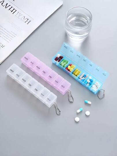 7-Day Pill Organizer - Travel-Sized Weekly Medication Case With One-Push Pop-Up Design, Daily AM/PM Pill Box For Vitamins/, Perfect Gift For Seniors/Travelers/Caregivers, Great For Mother's Day & New Year