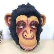 1pc Full Face Animal Monkey Mask, Gorilla Mask For Costume Party, Halloween Funny Animal Head Accessories, Rooster, Cow, Lion, Tiger, Pigeon, Mouse, Frog, Koala, Dinosaur, Parrot, Yellow Duck, Halloween Cosplay Prop, Christmas Clown Mask (Glasses Not Included)