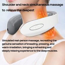 HYUNDAI Cervical Massager HY-001 Pulse Hot Compress Shoulder And Neck Six-Speed Deep Massage U-Shaped Ring Fit Non-Slip Relieve Pain Office Home Portable Artifact White - White - View 4