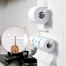 Wall-Mounted Paperclip-Free Tissue Holder - Multi-Functional Kitchen Paper Towel Dispenser, Toilet Paper Rack, Cling Film Organizer, Cleaning Cloth Rack, Bathroom And Kitchen Accessory With Strong Adhesive - No Power Needed