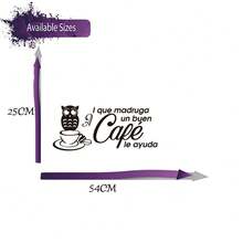 1pc Spanish Coffee Owl Wake Up Wall Stickers Decals,Kitchen, Cafe Bar, Pub Inspirational Quote ,Office Home Decor - Multicolor - View 7