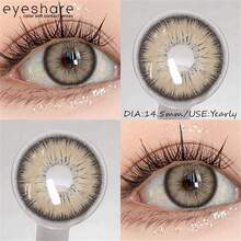 1 par de lentes de contacto de color y aumento para los ojos, de color azul, verde, marrón, gris o negro, de 14,5 mm, lentes cosméticos desechables anuales para citas, uso diario o fiestas - Desechable Anual - Ver 16