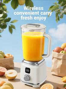 1pc Digital Knob Juicer, Wireless Fruit & Vegetable Juicer, Compact & Easy To Store, Versatile For Soft & Hard Produce, 1500mAh Battery Capacity, Can Juice Various Fruits & Vegetables, 1-Machine Multi-Function Quick Juice Extraction, 600ml Capacity, 390W Copper Motor 5C Power, 304 Stainless Steel, Precision 10-Blade, 40-60s 2 Time Settings, Suitable For Juicing Dragon Fruit, Orange, Watermelon, Pear, Mango Pear, Ginger, Celery, Strawberry Milkshake - Multicolor - View 3