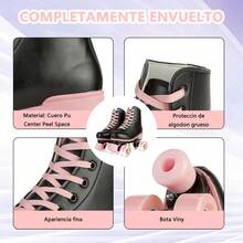Gets Double Flash Roller Skates,Skates,Classic Flash Double Quad Derby Skates High Top Skates Suitable For Beginners And Roller Skaters,Indoor And Outdoor - Black Powder Flash - View 8