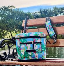 Summer Thermal Lunch Bag With Adjustable Crossbody Strap - 綠松石色 - 查看 2