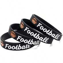 Pulseras de silicona de fútbol con citas motivacionales deportivas, pulseras de goma inspiradoras - como en la foto - Ver 2