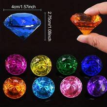 5/10/15 件大型彩色亚克力钻石宝石 - 海盗寻宝珠宝，适用于工艺品、派对礼品、圣诞节/复活节装饰和花瓶填充物 | 鲜艳的装饰珠宝，适用于展示和新奇玩具 - 彩色 - 查看 5