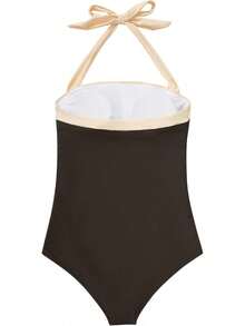Women Sexy Tummy Control One Piece Swimsuit Halter Retro Bathing Suit - 68 黃色花卉 - 查看 11