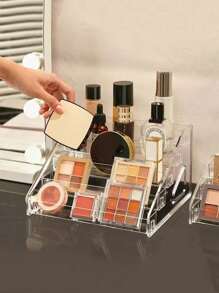 Acrylic Clear Multi-Layer Makeup Organizer - Cosmetic Storage Rack For Nail Polish, Eyeshadow Palettes & More - Polished Finish, Portable Design For Bathroom Organization