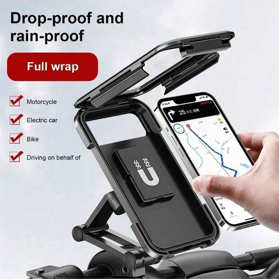 Universal Bike Motorcycle Mobile Phone Holder Support Waterproof Bicycle GPS 360° Swivel Adjustable Motorcycle Cellphone Holder