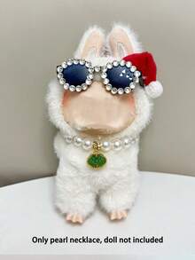 For Labubu Pearl Necklace Decoration. Compatible With Labubu 1st And 2nd Generation. Suitable For Labubu Accessories Dress Up Necklace Labubu & Fashion Dolls, Decorative Pearl Necklace Mixed Colors Perfect Gift For Figure Collectors, Doll Accessories, Playful Design, Cute Figurines, Detailed Craftsmanship - Multicolor - View 11