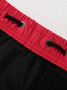 Shorts de baño para niño con cintura de cordón y unicolor
