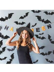 96 szt. 3D dekoracji nietoperzy, 4 różne rozmiary wielokrotnego użytku naklejki nietoperzy do samodzielnego montażu na ścianie, w łazience, w barze, w biurze, w pomieszczeniach, na imprezę halloweenową, do wystroju domu