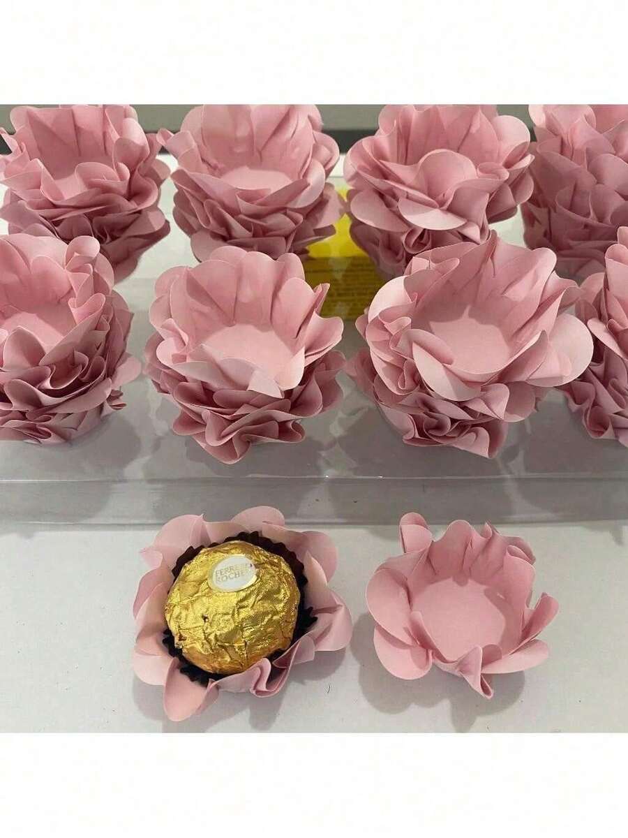 80 Cupcake Wrappers For Fine Sweets Flower Wedding Anniversary Ultrafest Lulli Style Model - Aqua Rose (Serene) - View 1