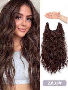 合成接发 钓鱼线 无夹接发 优雅水波卷发造型 轻盈蓬松 女士假发 - 彩色 - 查看 16