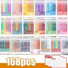 36/162/168pcs Languo Classic Hand Account Gel Pens Set,  Large Capacity Hand Account Pens, Painting Pen, Note Fluorescent Pen, Highlighter Pen, Suitable For Office, Painting, Graffiti School Stationery Art Supplies - 彩色 - 查看 13