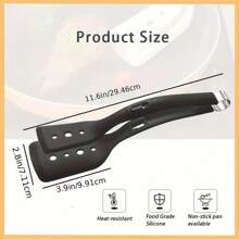 Versatile 2-In-1 Stainless Steel & Silicone Cooking Tongs - Heat Resistant, Adjustable Design For BBQ, Bread, Fish, Eggs, Steak, Pancakes & Salads - Non-Stick Kitchen Tool
