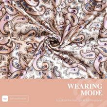 35 Inches Silk Head Scarf-Satin Hair Scarves Silk Bandana Scarf Headscarf For Women's Fashion Scarveshalloween - 佩斯利紫色 - 查看 5