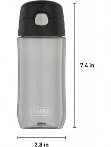 FUNTAINER 16 Ounce Plastic Hydration Bottle With Spout, Black