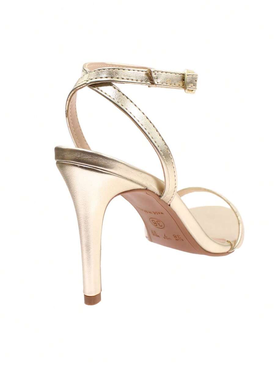 Women's Sandals With Thin Heels In Caramel, Various Colors - Gold - View 1