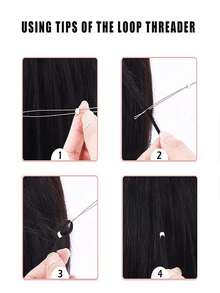 Hair Extensions Tools Kit 100 Pcs Black Dark Brown Light Brown Gold Micro Ring Beads 1 Micro Beads Plier 1 Hook Needle Pulling - Multicolor - View 6