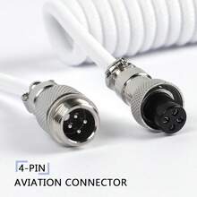 C01Pro Coiled USB C Cable For Gaming Keyboard,Nylon Braided Mechanical Keyboard Cable With Detachable Metal Aviator,Double-Sleeved,Pro Custom Type C Charging Keyboard Cable - 彩色 - 查看 5