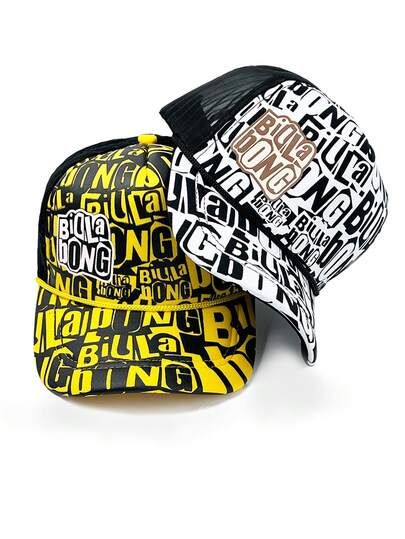 1 件印花卡通字母男女通用时尚棒球帽，街头嘻哈太阳帽