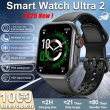 GUHUAVMI GUHUAVMI Smart Watch For Women Men, Wireless Calling/Dial, Incoming Call/SMS Reminder, Alarm Clock, 1000mAh Battery, Fitness Tracker With Pedometer/Sleep Monitoring, 1.85inch Full Screen Touch Smartwatch Ultra 2, Compatible With Android IOS