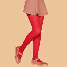Lupo Children's Opaque Tights, 40 Thread Count, Colorful Wolf 2530 - Red - View 1