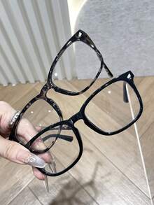 2-3 件方形豹纹经典优雅知性 Y2K 可爱 Ins 风格女士透明眼镜组合适合日常生活街拍办公室装商务休闲女士时尚配饰适合所有脸型