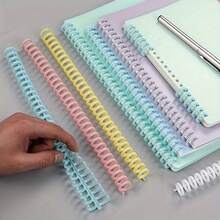 10pcs Multicolor A4 Detachable Loose-Leaf File Binding Rings, 30-Hole Plastic Rubber Rings For Organizing Documents, School & Office Supplies |Vivid Colors | Flexible Ring Hole Removable Plastic Binding Coil Spiral Rings,School Supplies,Back To School - Multicolor - View 1