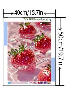1pc DIY Diamond Painting Rhinestone Embroidery Fruit Strawberry Home Decor Full Drill 11.8*15.7in/ 30*40cm - Multicolor - View 4