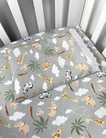 Laura Baby 2-Piece Sheet Set For American Standard Crib Or Mini Crib 100% Cotton - 狩獵灰 - 查看 1