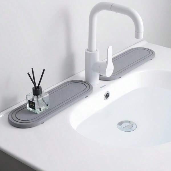 2PCS Water Absorbing Stone Tray, Fast Drying Diatomite Stone Sink Tray, Water Absorbent Diatomite Coasters, Stone Soap Tray For Kitchen Sink, Bathroom Counter Hand Soap Dish Toothbrush Holders,Storage And Organization,Toothbrush Holder,Bathroom Accessories,Bathroom Decor,Kitchen Decor