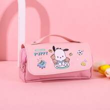 Sanrio 1pc Sanrio Pencil Case, Large Capacity Hello Kitty Stationery Bag, Multifunctional, Dual-Zipper, Handheld Pen Pouch, Stress Relief Pencil Case, Stationery Box Cosmetic Bag, Large Capacity Storage Bag, Student Pencil Case, School & Daily Use, Back To School Gift, Award