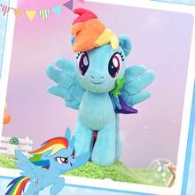Hasbro 30厘米官方毛绒娃娃，卡通软娃娃，可爱儿童娃娃，女孩礼物（彩虹小马） - Rainbow Dash - 查看 9