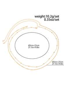 Set de 2 piezas de joyas para el Body con cadena de ombligo con brillo y strass elegante para mujeres, regalo para uso casual/vacaciones, amigos - Amarillo Oro - Ver 5